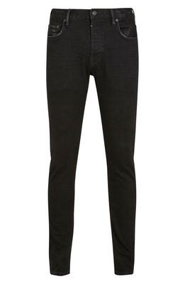 AllSaints Rex Slim Fit Jeans in Washed Black