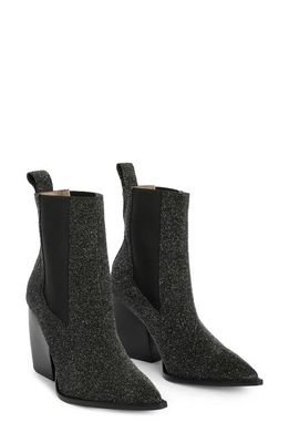 AllSaints Ria Wedge Chelsea Boot in Black Sparkle