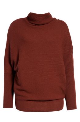AllSaints Ridley Funnel Neck Wool & Cashmere Sweater in Cherrywood Red