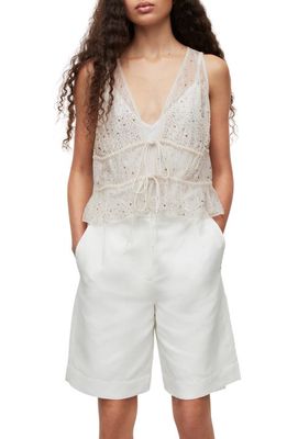 AllSaints Robyn Sequin Beaded Tank in Off White