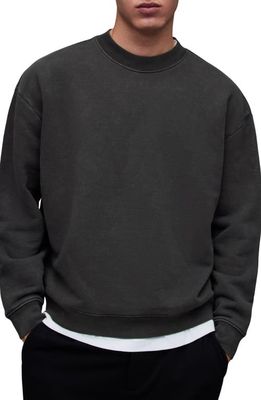 AllSaints Rocco Washed Sweatshirt in Washed Black