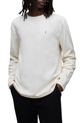 AllSaints Rowe Long Sleeve Cotton T-Shirt in Chalk White