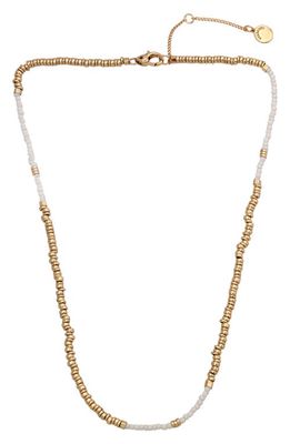 AllSaints Seed Bead Necklace in White/Gold