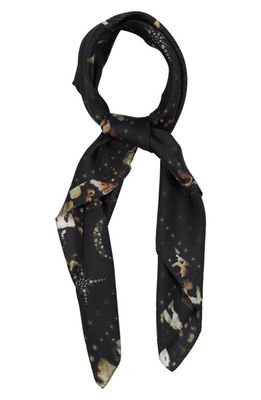 AllSaints Selene Kettu Square Silk Scarf in Black