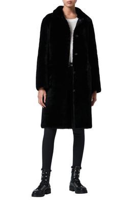 AllSaints Serra Genuine Shearling Coat in Black