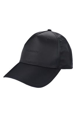 AllSaints Shiny Nylon Baseball Cap in Black