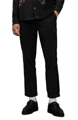 AllSaints Sleid Flat Front Corduroy Pants in Celestial Black