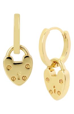 AllSaints Small Lock Huggie Earrings in Gold