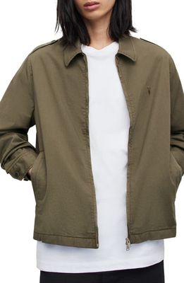 AllSaints Solano Cotton Blend Jacket in Leaf Green