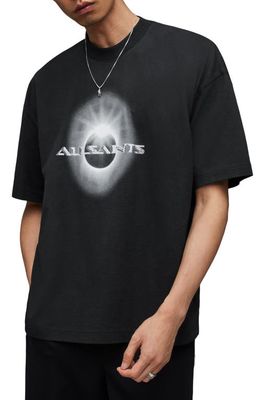 AllSaints Solaris Cotton Graphic T-Shirt in Jet Black