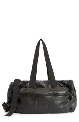 AllSaints Soma Holdall Leather Travel Duffle Bag in Black