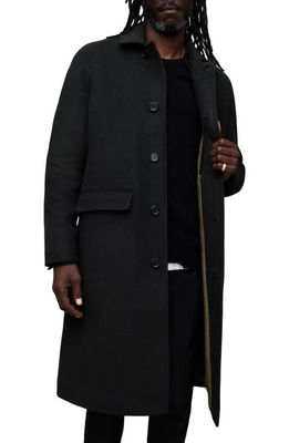 AllSaints Somnus Longline Coat in Black