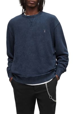 AllSaints Sonny Cotton Sweatshirt in Deep Blue