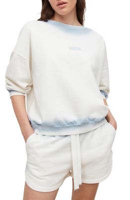 AllSaints Spray Storn Cotton Sweatshirt in Chalk White
