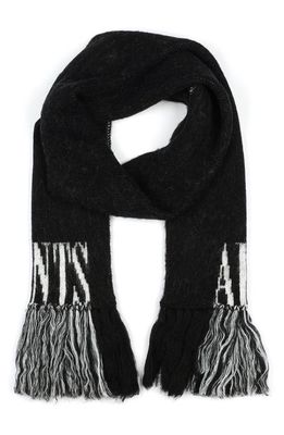 AllSaints State Logo Scarf in Black