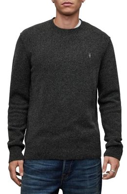 AllSaints Statten Crewneck Sweater in Cinder Black Marl