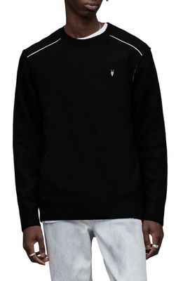 AllSaints Strike Contrast Seam Sweater in Black