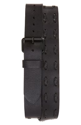 AllSaints Studded Lace Belt in Black/Matte Black