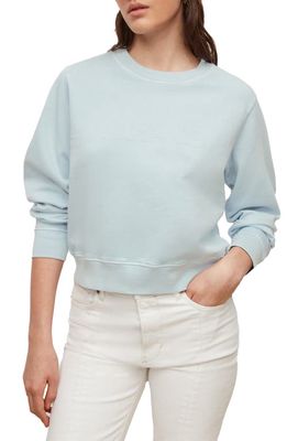AllSaints Tessa Punch Crop Sweatshirt in Blue