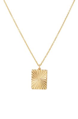 AllSaints Textured Fan Pendant Necklace in Gold