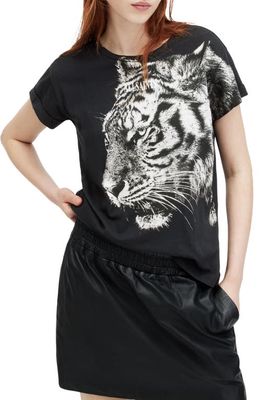AllSaints Tigress Anna Graphic T-Shirt in Black