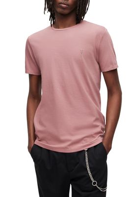 AllSaints Tonic Cotton T-Shirt in Peppered Pink