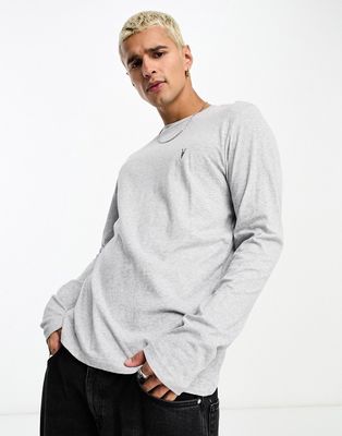 AllSaints Tonic long sleeve t-shirt in gray heather