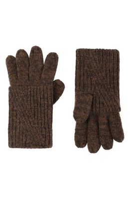 AllSaints Traveling Rib Fold Over Cuff Knit Gloves in Pink Multi