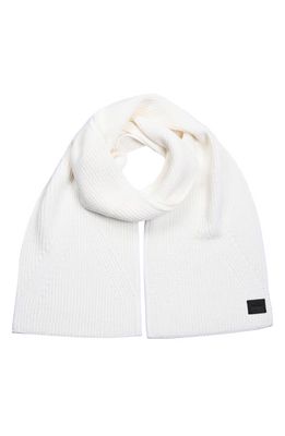 AllSaints Traveling Ribbed Scarf in Chalk