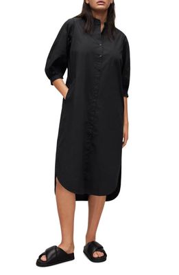 AllSaints Trina Cotton Shirtdress in Black