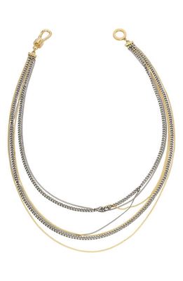 AllSaints Two-Tone Layered Chain Necklace in Rhodium/Gold