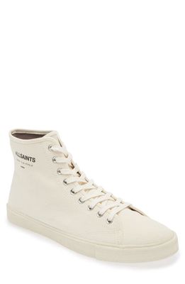 AllSaints Underground High Top Canvas Sneaker in Off White