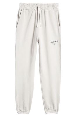 AllSaints Underground Relaxed Fit Organic Cotton Sweatpants in Crater Grey
