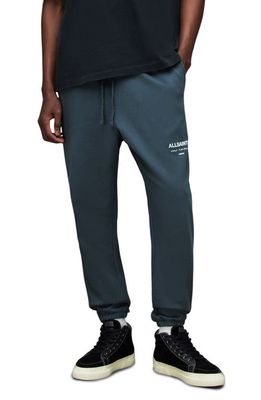 AllSaints Underground Relaxed Fit Organic Cotton Sweatpants in Jade Blue