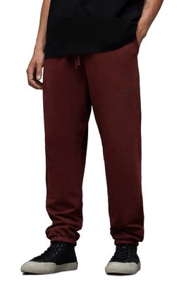 AllSaints Underground Relaxed Fit Organic Cotton Sweatpants in Mars Red
