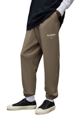 AllSaints Underground Relaxed Fit Organic Cotton Sweatpants in Muted Brown