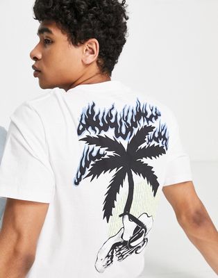 AllSaints undertown t-shirt with back print in white