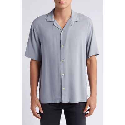 AllSaints Venice Relaxed Fit Short Sleeve Button-Up Camp Shirt in Skyline Grey at Nordstrom, Size Medium