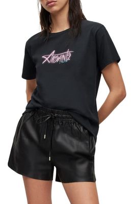 AllSaints Vivia Grace Graphic T-Shirt in Black