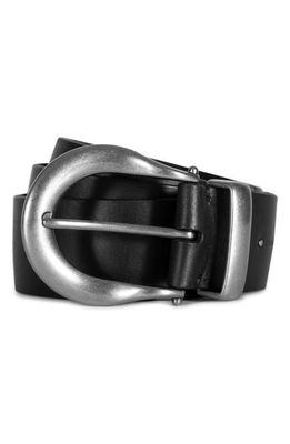 AllSaints Western Stud Tip Leather Belt in Black /Antique Nickel