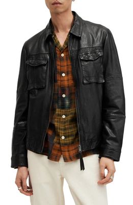 AllSaints Whilby Leather Jacket in Black