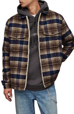 AllSaints Willingbore Jacket in Brown/Blue