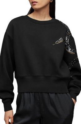 AllSaints Women's Tempest Separo Embellished Sweatshirt in Black