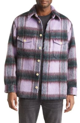 AllSaints Zeiser Plaid Shirt Jacket in Cold Lilac