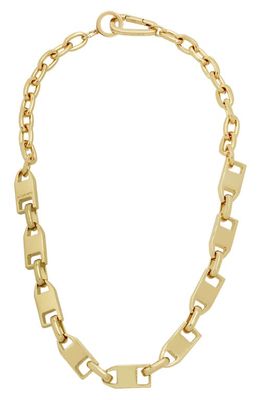 AllSaints Zipper Collar Necklace in Gold