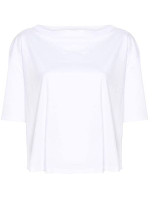 Allude boat-neck cotton T-shirt - White