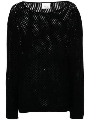 Allude boat-neck open-knit jumper - Black