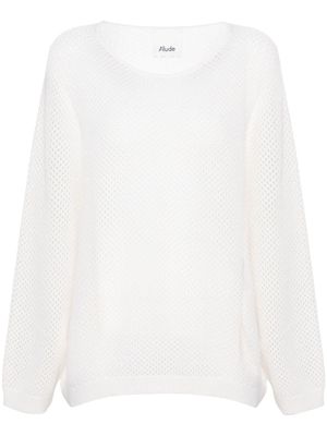 Allude boat-neck open-knit jumper - White