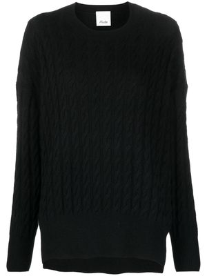 Allude cable-knit long-sleeve jumper - Black