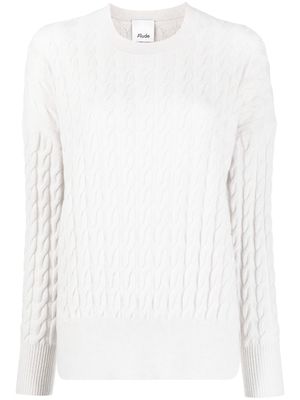 Allude cable-knit long-sleeve jumper - Neutrals